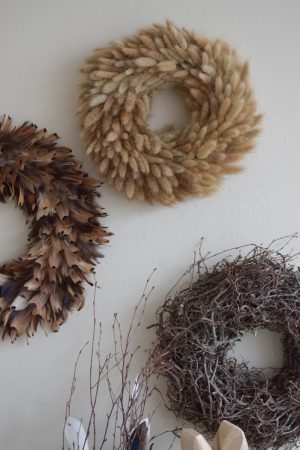 Trockenblumenkranz Kranz Kränz Samtgraskranz Samtgras natur gebleicht weiss braun Lagurus fertig gebunden im Mrs Greenery Shop bestellen kaufen