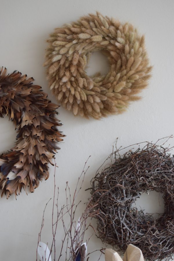 Trockenblumenkranz Kranz Kränz Samtgraskranz Samtgras natur gebleicht weiss braun Lagurus fertig gebunden im Mrs Greenery Shop bestellen kaufen