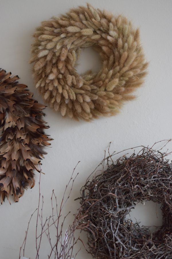 Trockenblumenkranz Kranz Kränz Samtgraskranz Samtgras natur gebleicht weiss braun Lagurus fertig gebunden im Mrs Greenery Shop bestellen kaufen