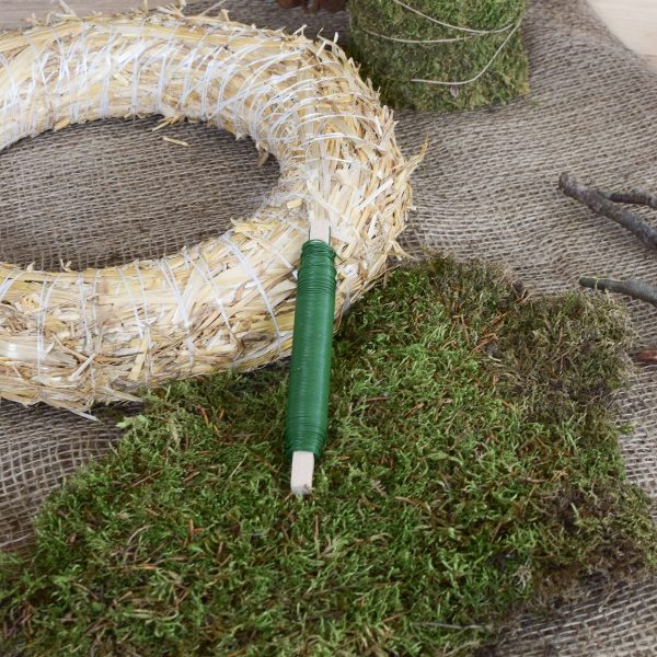Kreativ Set Mooskranz binden mit Stroh-Rohling, Moos, Bindedraht, DIY