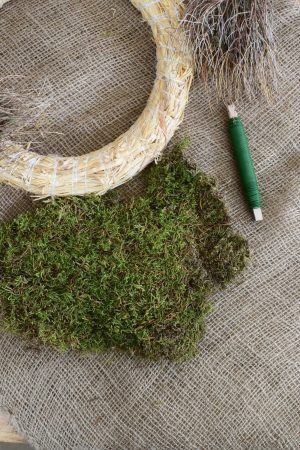 Kreativ Set Mooskranz binden mit Stroh-Rohling, Moos, Bindedraht, DIY