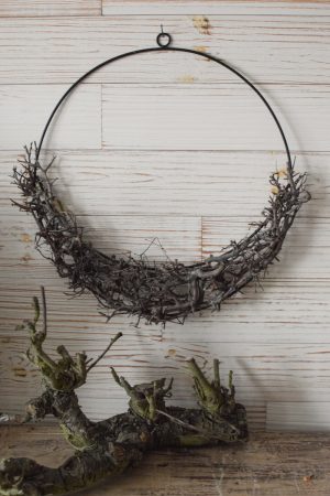 Loop Loopring mit Trockenblumen. Wilder Bonsai Bonsaiblätter getrocknet Ring zum HHängen Trockenblumen im Mrs Greenery Shop bestellen kaufen Naturdeko kreativ