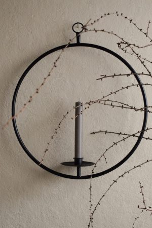 Metallring mit Kerzenhalter zum Hängen für Loopkränze. Perfekt für deine DIY Kränze Kranz Loop Kranzbinden selbermachen Metall schwarz Advent weihnachten