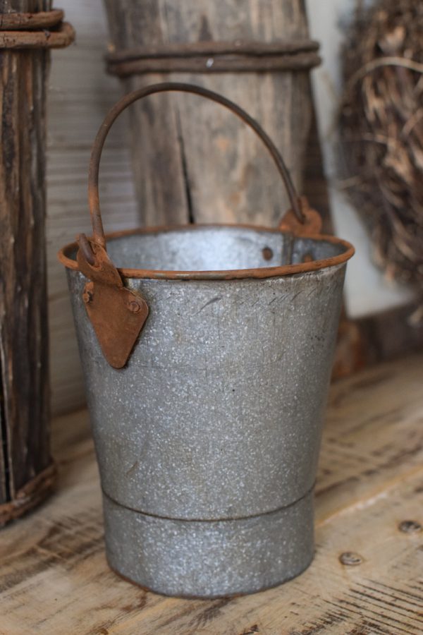 antiker midi mini vintage eimer dekoeimer übertopf im Mrs Greenery Shop