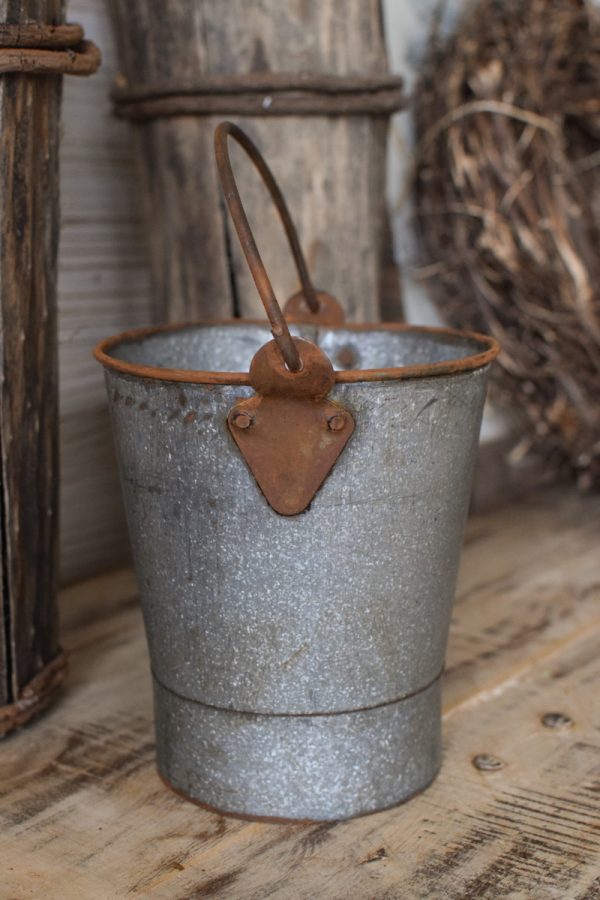 antiker midi mini vintage eimer dekoeimer übertopf im Mrs Greenery Shop
