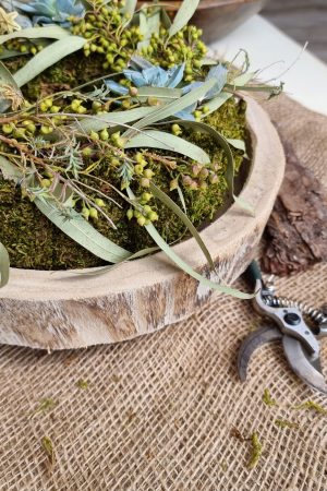 Holztablett natur Baumscheibe Tablett Dekotablett natürlich dekorieren Dekoidee im Mrs Greenery Shop bestellen kaufen