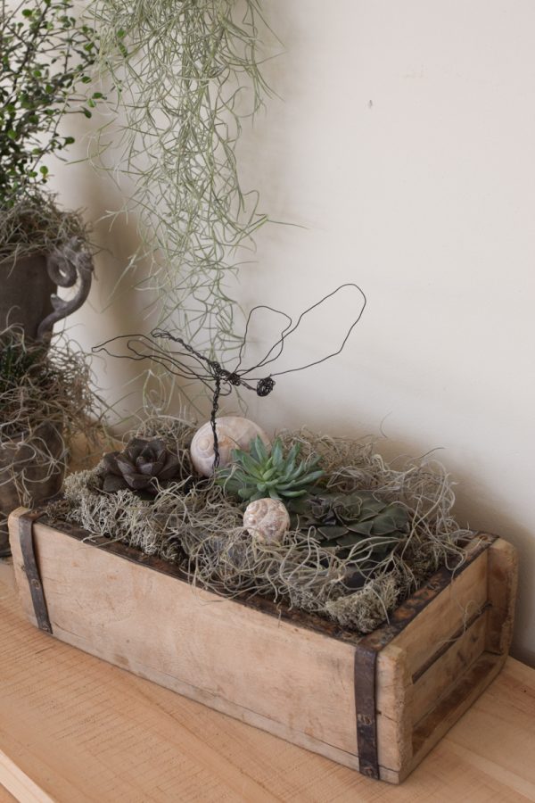 Naturdeko mit Sukkulenten und Tillandsien. Naturdeko einfach selbermachen mit Ziegelform. Kreativsein DIY selbermachen