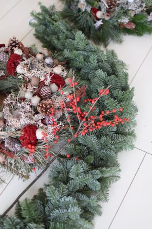 Nobilis Girlande frisch echt 100 cm handgebunden handarbeit tannengirlande weihnachtsgirlande Weihnachstdeko im Mrs Greenery Shop bestellen