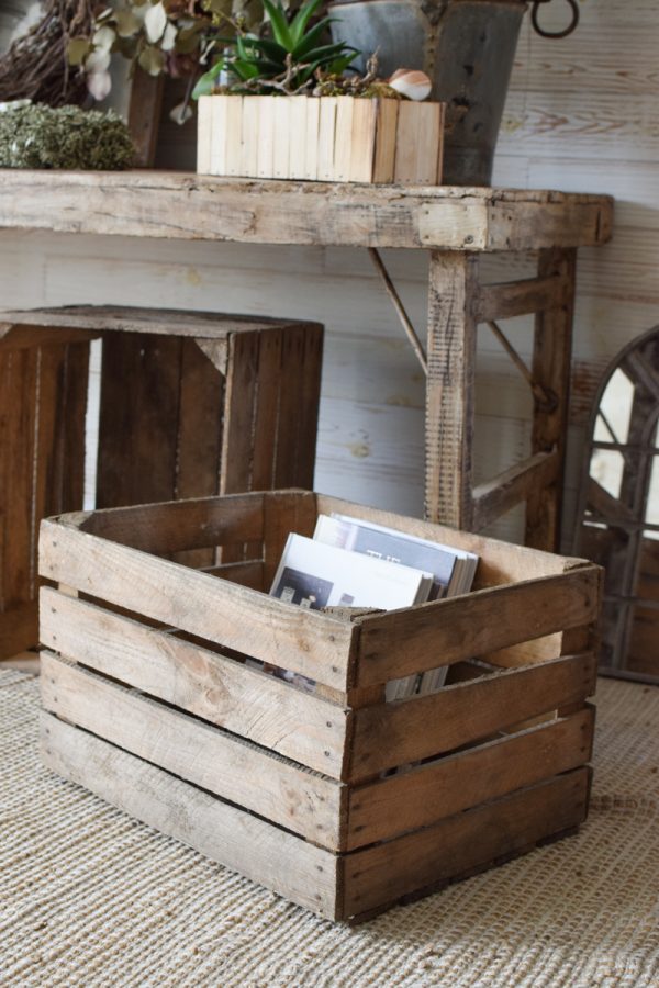 Obstkiste altes Land Holzkiste Dekokiste zur Aufbewahrung gebraucht alt antik Patina Kiste aus Holz im Mrs Greenery Shop bestellen kaufen