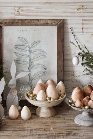 Osterhase Osterdeko mit LED Hase zum Aufstellen Ostern Ostereier aus Holz Holzeier Deko im Mrs Greenery Shop bestellen