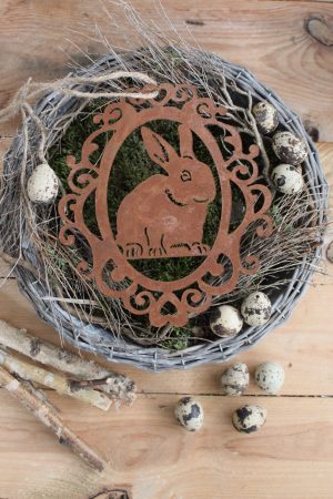 Osterhase Metall. Osterdeko Ostern Deko Dekoidee Metalldeko Hase aus Metall