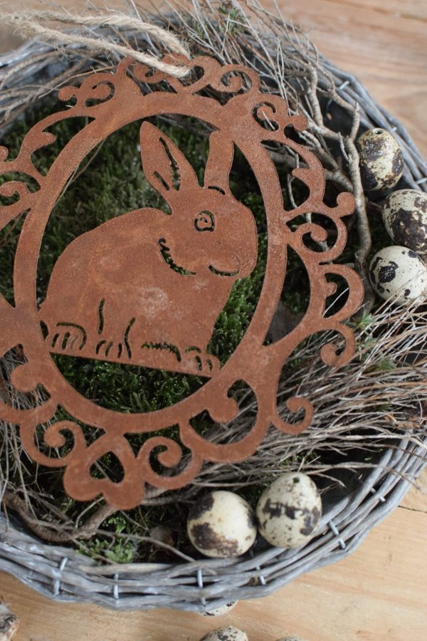 Osterhase Metall. Osterdeko Ostern Deko Dekoidee Metalldeko Hase aus Metall