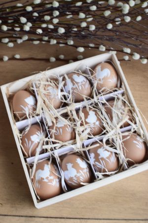 Ostereier handbemalt eier echteier landleben huhn hahn kücken osterdeko ostern dekoidee deko naturdeko eierdeko im Mrs greenery shop bestellen kaufen