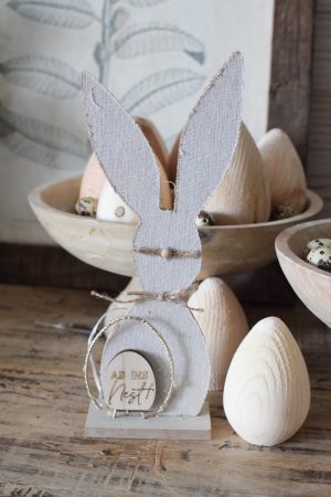 Osterhase Osterdeko mit LED Hase zum Aufstellen Ostern Holz Deko im Mrs Greenery Shop bestellen
