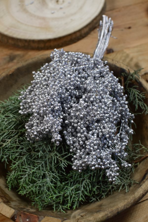 Pfefferbeeren getrocknet silber Weihnachtsdeko Winterdeko Dekoidee im Mrs Greenery Shop bestellen kaufen