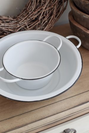 Pflanzschale Dekoschale Schale mit Henkel Griff weiss im Mrs Greenery Shop bestellen kaufen