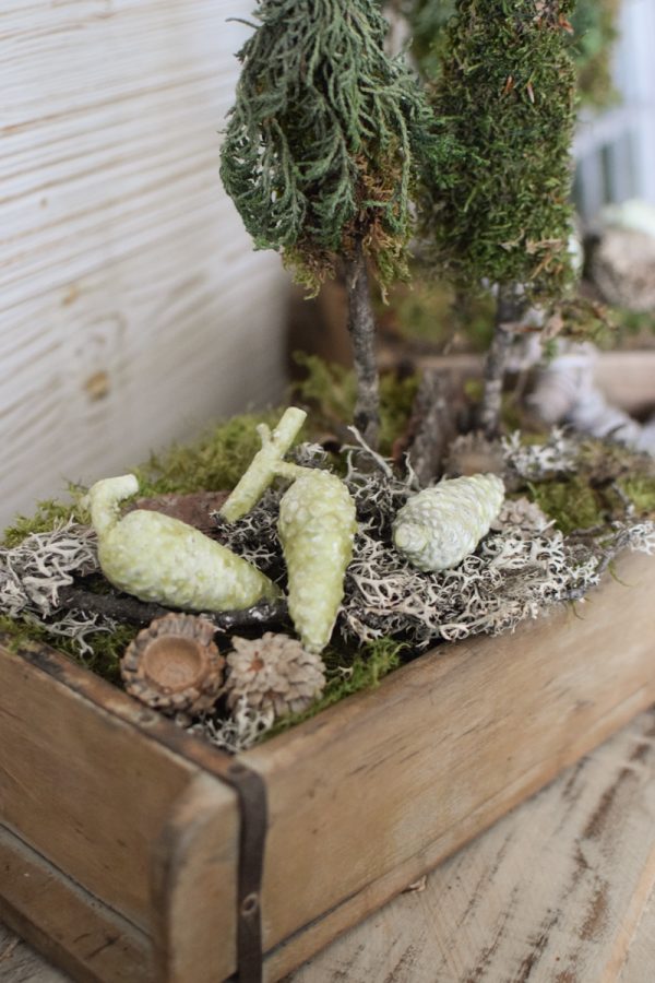 Pinienzapfen mini grün gewachst Winterdeko Zapfen Pinie Weihnachten im Mrs Greenery Shop bestellen