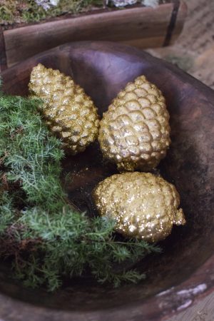 Pinienzapfen gold glitzer gewachst Winterdeko Zapfen Pinie Weihnachten im Mrs Greenery Shop bestellen
