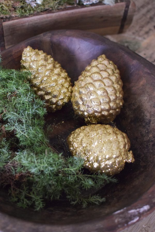 Pinienzapfen gold glitzer gewachst Winterdeko Zapfen Pinie Weihnachten im Mrs Greenery Shop bestellen