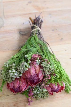 Protea die Trendblume. Proteen trocknen toll ein und können immer wieder dekoriert werden. Bouquet Arrangement STrauss