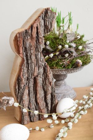 Hase Holzhase Osterhase Vollholz Rinde Rindenhase unbehandelt naturhase dekohase handarbeit osterdeko deko dekoidee holzdeko naturdeko im Mrs Greenery Shop bestellen kaufen