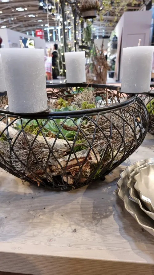 Dekoschale schwarz mit Kerzenring 47 cm
