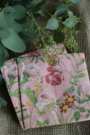 Florale Serviette. Die wunderschöne Serviette mit tollem Blumenmotiv sind perfekt für alle Pflanzenliebhaber