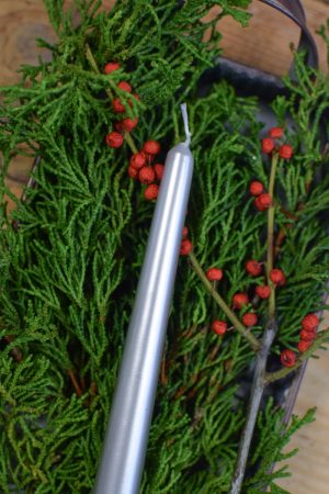Spitzkerze Stabkerze Kerze für Weihnachten Adventskranz Advent weiß altrot wollweiss weiss silber gold bei Mrs Greenery Shop bestellen