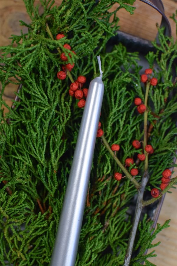 Spitzkerze Stabkerze Kerze für Weihnachten Adventskranz Advent weiß altrot wollweiss weiss silber gold bei Mrs Greenery Shop bestellen