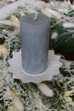 Stumpenkerze Kerze Advent Adventskranz grün grau creme weiss taupe mrs greenery shop bestellen kaufen Kerze Kerzen