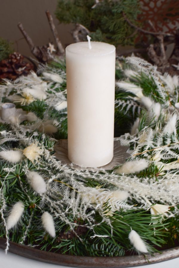 Stumpenkerze Kerze Advent Adventskranz grün grau creme weiss taupe mrs greenery shop bestellen kaufen Kerze Kerzen