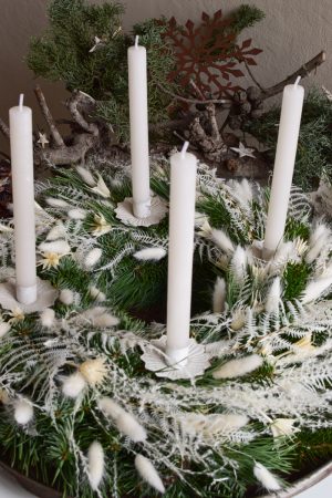 Stabkerze Kerze Advent Adventskranz grün grau creme weiss taupe mrs greenery shop bestellen kaufen Kerze Kerzen