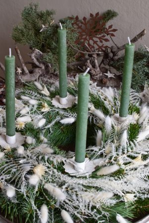 Stabkerze Kerze Advent Adventskranz grün grau creme weiss taupe mrs greenery shop bestellen kaufen Kerze Kerzen