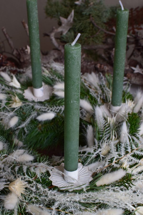 Stabkerze Kerze Advent Adventskranz grün grau creme weiss taupe mrs greenery shop bestellen kaufen Kerze Kerzen