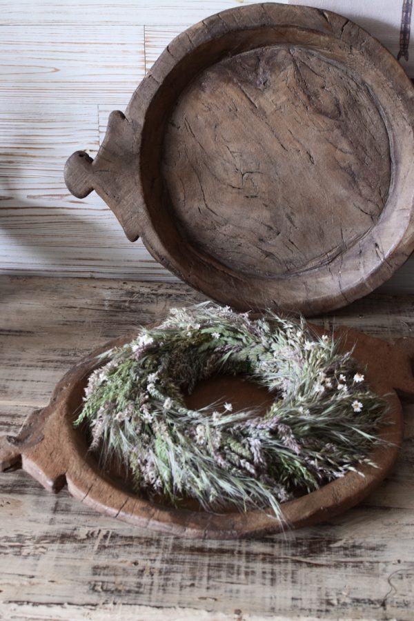 Antikes Holzstablett mit Griffen antikes Einzelstück handgefertigt. Schale aus Holz Tischdeko Dekoidee Mrs Greenery Shop