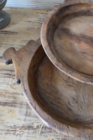 Antikes Holzstablett mit Griffen antikes Einzelstück handgefertigt. Schale aus Holz Tischdeko Dekoidee Mrs Greenery Shop