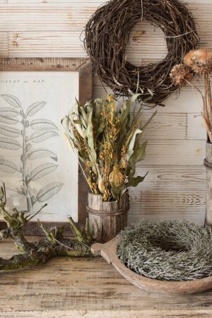 Mimosa Bouquet Trockenblumen Arrangement getrocknete Fruechte Blätter STrauß Trockenblumenstrauss Naturdeko getrocknet kreativ im Mrs Greenery Shop bestellen kaufen