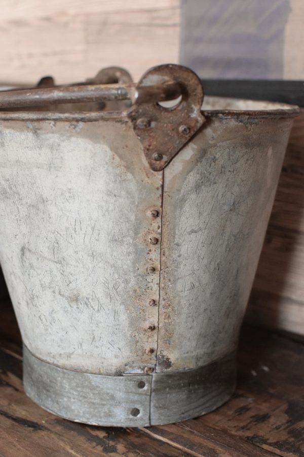 Antiker Eimer Vintage mit Henkel Dekoeimer Dekotopf Topf Eimer Metall