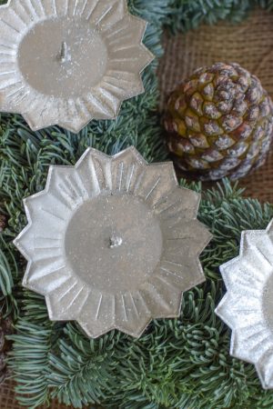 Vintage Kerzenhalter Metall silber rost antik gold weiß STabkerzen Blockkerzen Adventskranz Advent Vintage Kerzenstecker Weihnachten im Mrs Greenery Shop bestellen