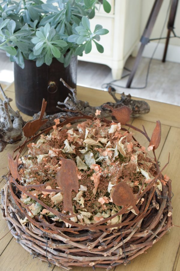 Rostvögel Vogel Reigen Metalldeko in Rost Vögel auf Äste im Kranz Vogelkranz Deko im Mrs Greenery Shop bestellen kaufen