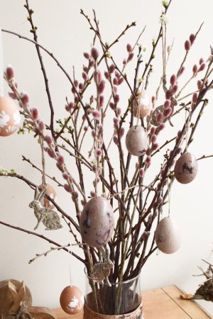 Weidekätzchen Salix pastell rosa pink Frühlingsdeko Osterdeko Kranz Strauß im Mrs Greenery Shop bestellen kaufen