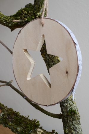 Weihnachtsdeko Adventsdeko Birkenhänger mit Stern. Naturdeko für deine weihnachtliche Deko Birkendeko Aufänger Weihnachten im Mrs Greenery Shop bestellen