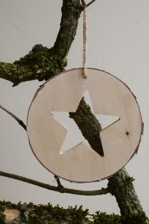 Weihnachtsdeko Adventsdeko Birkenhänger mit Stern. Naturdeko für deine weihnachtliche Deko Birkendeko Aufänger Weihnachten im Mrs Greenery Shop bestellen