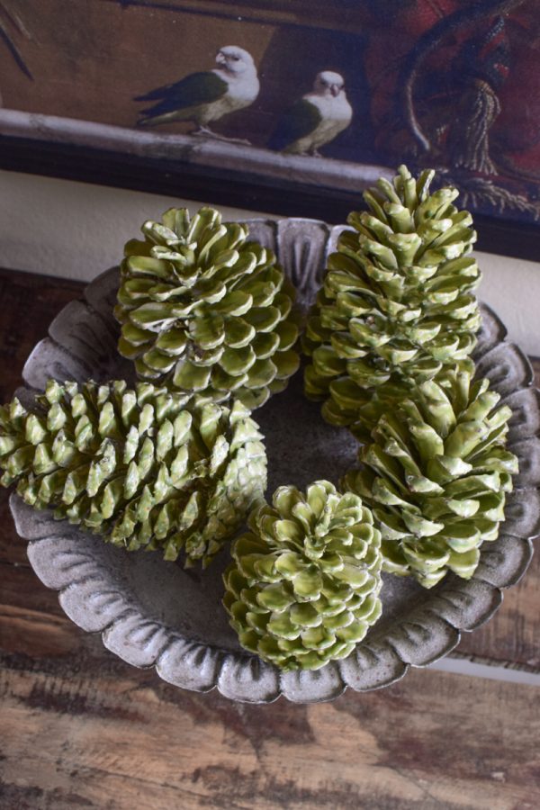 Gewachste Zapfen in grün. Wachszapfen für deine Weihnachtsdeko Weihnachtszapfen Adventszapfen. Weihnachten natürlich dekorieren, Mrs Greenery Shop bestellen