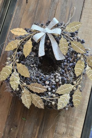 kranzanhänger metallkranz schleife blätter weihnachten advent im mrs greenery shop kaufen bestellen