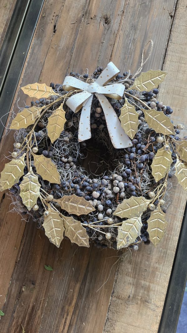kranzanhänger metallkranz schleife blätter weihnachten advent im mrs greenery shop kaufen bestellen