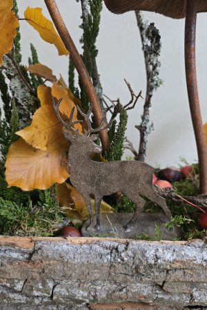 hirsch metallhirsch metalldeko weihnachtsdeko winterdeko im mrs greenery shop bestellen kaufen