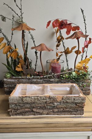 rindenholzkiste rindendeko holzkiste balkonkasten balkonkiste im Mrs greenery shop bestellen kaufen