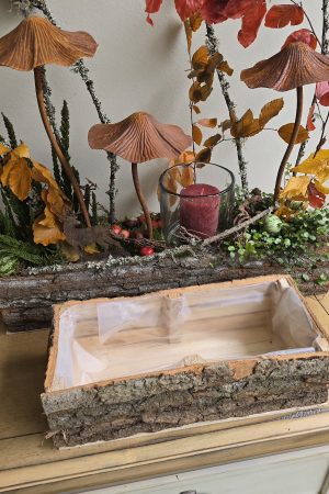 rindenholzkiste rindendeko holzkiste balkonkasten balkonkiste im Mrs greenery shop bestellen kaufen