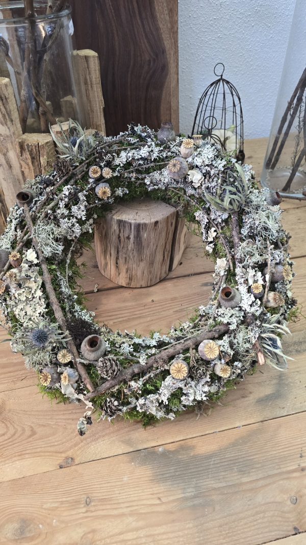 Winterkranz Kranz Herbstkranz Flechtenkranz Kränze im Mrs greenery shop bestellen kaufen